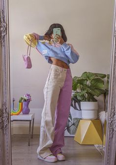 Mode Indie, Pastel Outfit, Lined Jeans, Moda Vintage, Fashion Streetwear, Really Cute Outfits, Street Casual, Mode Vintage, Colourful Outfits