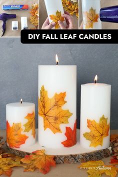 diy fall leaf candles are so easy to make