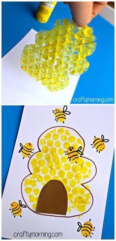 this is an easy and fun bee craft for kids to do with the bees on paper