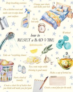 Feel like you can't get out of a funk? Try some of these activities to shift your mental space. #badvibe #mentalhealth #wellness #goodday Perfect Day Aesthetic, Mental Wellness Activity, Wellness Day Ideas, How To Get Out Of A Mental Funk, New Year Reset, Aesthetic Therapy, Women Health Tips, Golden Morning, Mental Space