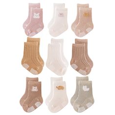 PRICES MAY VARY. The Package Includes 9 pairs in assorted and patterns of Combed Cotton socks for toddlers and kids. Premium Cotton 78.8% nylon 19.2% spandex 2% Strong wear resistance excellent pilling resistance. The baby socks have high elasticity no deformation, loose top design give comfortable wearing experience for little kids at all the time. Good color fastness, long-lasting wash, no fading, no fluorescent agent, soft skin-friendly, non-irritating. Our newborn baby crew socks are use adv Toddler Socks, Loose Top, Soft Skin, Baby Socks, Kids Luggage, Kids Socks, Top Design, Baby & Toddler Clothing