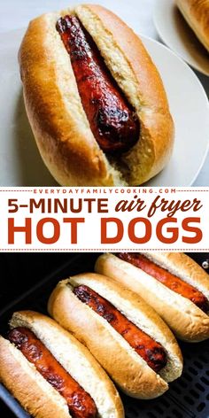 You're just 10 minutes away from the BEST Air Fryer Hot Dogs! Kids will keep asking for this main course idea. Wonderfully juicy with a delicious skin, this easy hot dog recipe is a family-friendly dinner! Variations included! Dinners For Family, Air Fryer Hot Dogs, Hot Dog Recipe, The Best Air Fryer, Hot Dog Recipes