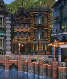 Today's build is an another minecraft city building in the seaside town! Minecraft Walmart Building, Port City Minecraft, Minecraft Underground City Ideas, Minecraft Main Street, Minecraft City Buildings Medieval, Minecraft Village Layout Plans, Town In Minecraft, Minecraft Building City Ideas, Seaside City