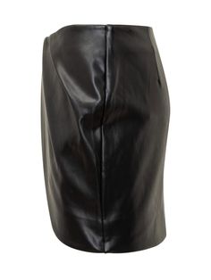 Black short skirt in faux leather. Draped on the front. Zip closure on the back.Composition: Outside:, 100% Polyester Lining:, 92% Polyester, 8% Elastane Short Black Skirt, Tom Ford Handbags, Versace Sweatshirt, Birger Christensen, Leather Short, Italian Outfits, Green Shoes, Sneaker Wedge, Short Skirt