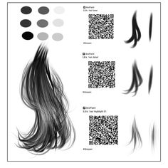 an image of some hair that has been cut into different shapes and sizes, with the same