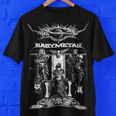 Babymetal graphic t-shirt for fans of J-Pop, K-Pop, heavy metal music. Great gift for J-Pop Metal Fans Bella+Canvas 3001 * 100% Airlume combed and ringspun cotton (fiber content may vary for different colors) * Light fabric (4.2 oz/yd² (142 g/m * Retail fit * Tear away label * Runs true to size With side seams Located along the sides, they help hold the garment's shape longer and give it structural support Shoulder tape Twill tape covers the shoulder seams to stabilize the back of the garment an Heavy Metal T Shirt, Babymetal Shirt, Metal Tshirt Design, Neon Apartment, Gigi Outfits, Metal Tshirt, Heavy Metal Style, Heavy Metal Shirt, Metal Band Shirts