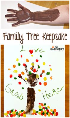 this is an easy and fun family tree keeps kids entertained with their hands while they paint