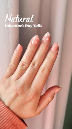 I asked for a simple & natural Valentine’s Day nail design with little white hearts on two nails over light pink neutral dip nail color in the almond shape. Pink Nails Almond Shape, Dip Nail Color, Pink Nails Almond, Nails Almond Shape, Dip Nail Colors, Heart Nail Designs, Dip Nail, Almond Shape