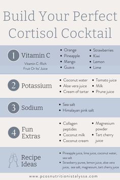 A cortisol cocktail is often called an adrenal cocktail or cortisol mocktail. There's typically no alcohol in it, but it does offer essential nutrients that nourish your adrenal glands, reduce stress levels and lower your cortisol levels. Healthy Cortisol Levels, Improve Cortisol Levels, Homemade Cortisol Drink, Natural Cortisol Drink, Food That Lowers Cortisol, Cortisol Regulation Routine, Lower Tsh Levels Naturally, Diy Adrenal Cocktail, Natural Cortisol Cocktail