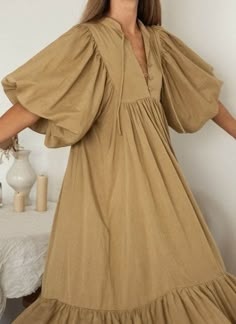 DRESS_kiko, M_L/bust 96_100cm, 38_40 inch, maxi length 125cm from shoulder to neck, capuchino linen, wide lap, wide sleeve Superior quality execution, HANDMADE You can request by message or e-mail ecaterina.alecu@yahoo.com, ANY size xs__xxxl and color Please refer to the exposed measurement table for a correct choice of measurement ALSO, you can send a picture or sketch of any other product you want me to work on/dresses, skirts, blouses, pants, jackets... kiko by Atelierweb https://www.etsy.com Xxxl Dress, Simply Dresses, Quoi Porter, Muslimah Fashion Outfits, Sustainable Fashion Brands, You Want Me, Muslimah Fashion, Wide Sleeves, Kurti Designs