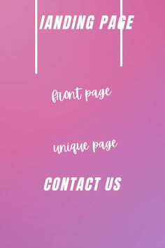 a pink and purple background with the words landing page on it