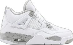 Air Jordan 4 Retro GS 'White Oreo' | GOAT Jordan 4 White, Nike Air Jordan 4, Black Fire, Nba Playoffs, Jordan 4 Retro, Air Jordan 4, Air Jordan 4 Retro, Air Jordan 3, Latest Shoes