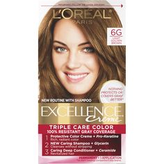 PRICES MAY VARY. Hair Color for Gray Hair Coverage: L'Oreal Paris Excellence Creme Permanent Hair Dye offers 100 percent gray coverage for all hair types, even on the most stubborn grays. Exclusive non-drip creme formula for gorgeous hair color from root to tip Your Excellence Just Got Better: New Triple Care Color Routine protects hair before, during, and after coloring for up to 8 weeks with a combination of ceramide, pro-keratine, and glycerin for rich color and revitalized hair. New look sam Milk Chocolate Hair Color, Dark Golden Brown Hair, Light Golden Brown Hair Color, Loreal Hair Color Chart, Light Golden Brown Hair, Loreal Hair Color, Golden Brown Hair Color, Loreal Hair, Grey Hair Coverage