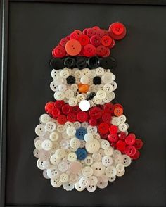 a button art made to look like a snowman