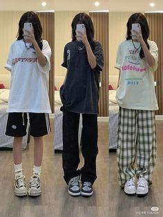 Cute Tomboy Outfits Summer, Trendy Outfits Korean, Outfit Ideas Tomboy, Oppa Gangnam Style, Loose Clothes, Korean Casual Outfits