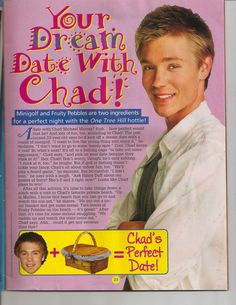 a magazine ad for chad's perfect date