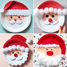 paper plate santa claus craft for kids to make