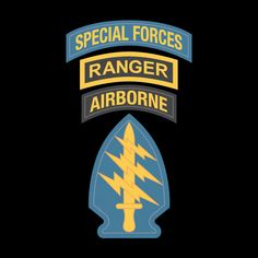 the logo for special forces ranger airborne, with an arrow and lightning symbol on it