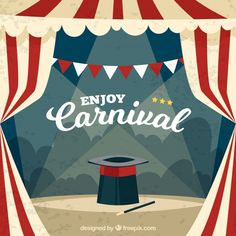 an image of a circus tent with the words enjoy carnival