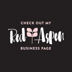 the red aspen business page logo is shown in white and pink on a black background