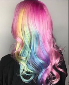 Hidden Rainbow Hair, Scene Wig, Pulp Riot Hair, Wave Wig, Hair Appointment, Hair Color Pink, Unicorn Hair, Yellow Hair