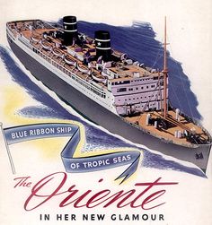 an advertisement for the blue ribbon ship of tropic seas in her new glamour