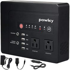 powkey AC Power Bank, 200Watts External Battery Pack 146Wh Camping Supply for CPAP,Emergency Power for Family,2 DC Ports, 2 AC Ports, 4 USB Ports Rv Trip, Car Charger Usb, Battery Bank, Emergency Power, Laptop Charger, Camping Supplies, Led Flood Lights, Portable Power Bank, Portable Battery