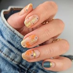 Amazon.com : fall nail Fall Press On Nails, Nagel Tips, Thanksgiving Nails, Fall Nail Art, Short Nail Designs, Fall Nail Designs, False Nail, Artificial Nails