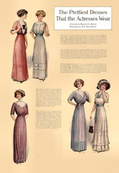 Titanic Fashion, 10s Fashion, Vintage Prairie Dress, Design Journal