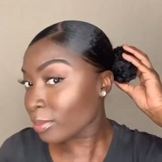 Check out these low buns, Sleek buns, Sleek puffs for all Natural Hair lengths!! Sleek Low Bun Hairstyles, Classy Low Bun, Dramatic Natural Essence, Sleek Low Bun, Low Bun Hairstyles, Natural Essence, Low Bun, Hair Natural