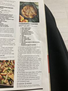 a recipe book with pictures of different foods on the page and instructions to make it