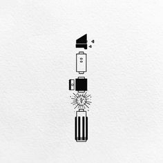 a black and white drawing of a lighter