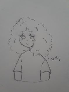 a drawing of a girl with curly hair and the words latex written on it