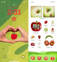 a hand making a heart shape with an apple on top of it and the number twenty two