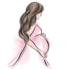 a drawing of a pregnant woman with her hand on her belly and the words pure bliss written below it