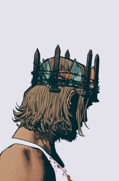 a drawing of a man with a crown on his head