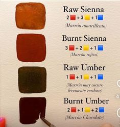 a hand holding a paint swatch with different colors on it and the names of each color