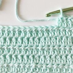 the crochet stitch is being worked on