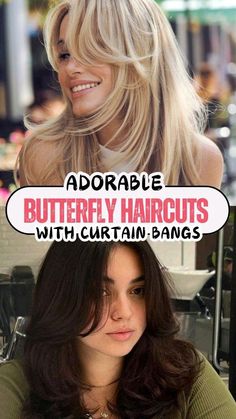 Butterfly Haircut With Curtain Bangs, Haircuts With Curtain Bangs, Butterfly Haircuts, Haircut With Curtain Bangs, Roller Curls, Butterfly Haircut, Summer Haircuts