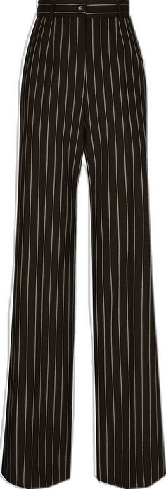 Chic Striped High-waisted Wide Leg Pants, Classic Pinstripe Wide-leg Bottoms, Chic Pinstripe Trousers, Vertical Stripes Long Pants For Work, Formal High-waisted Wide Leg Pants With Vertical Stripes, Striped Wide Leg Formal Bottoms, Classic Striped Wide-leg Pants, Striped High-waisted Wide Leg Pants For Work, Chic Pinstripe Wide-leg Pants