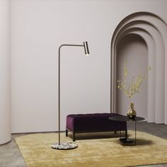 Heron Floor Lamp | Bronze - THAT COOL LIVING Michael Verheyden, Viola Marble Lamp, Calacatta Viola Marble, Black And Copper Floor Lamp, Viola Marble, Calacatta Viola, Bronze Floor Lamp, Luxury Floor, Round Sofa