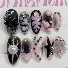 Cybercore Nails, Steampunk Nails, Asian Nails, Punk Nails, Hard Nails, Goth Nails, Really Cute Nails, Crazy Nails, Soft Nails