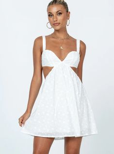 Khalia Mini Dress White Mini Dress White, Essential Dress, Sleeveless Long Dress, Grad Dresses, Mini Dresses Summer, Flowy Dress, Lace Mini Dress, Spaghetti Strap Dresses, Glamorous Evening Gowns