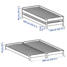 the measurements for a bed frame