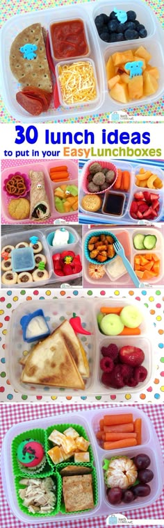 the lunch box is full of different types of food and it's packed in plastic containers