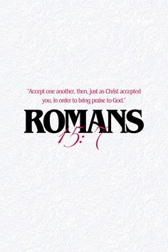 the words romans are written in black and red