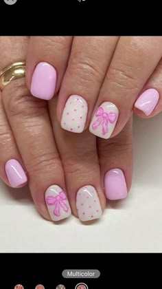 Nails With Bows, Rodeo Nails, Teen Nails, Short Gel Nails, Subtle Nails, Simple Gel Nails, Girly Acrylic Nails, Cute Gel Nails