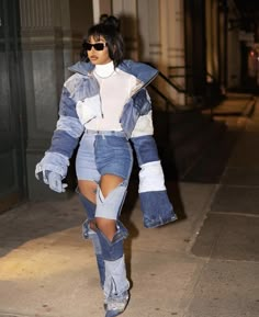 High Fashion Denim Looks, Denim On Denim Fashion, Diamonds And Demin Outfits, Denim Clothing, High Fashion Denim, Denim Astethic, Denim Streetwear, Designer Denim, Denim Themed Party Outfit