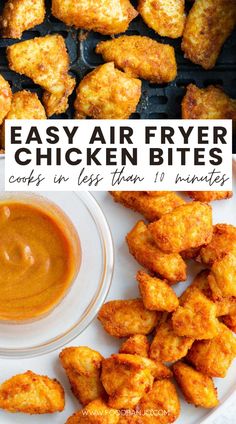 easy air fryer chicken bites recipe in less than 10 minutes