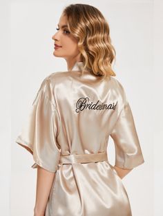 Ready Satin Robe For Bridesmaid Champagne Dressing, Bridesmaid Bathrobe, Champagne Bridesmaid, Bridesmaid Robes, Royal Blue Color, Style Cardigan, Wedding Details, Gowns Dresses, Final Sale